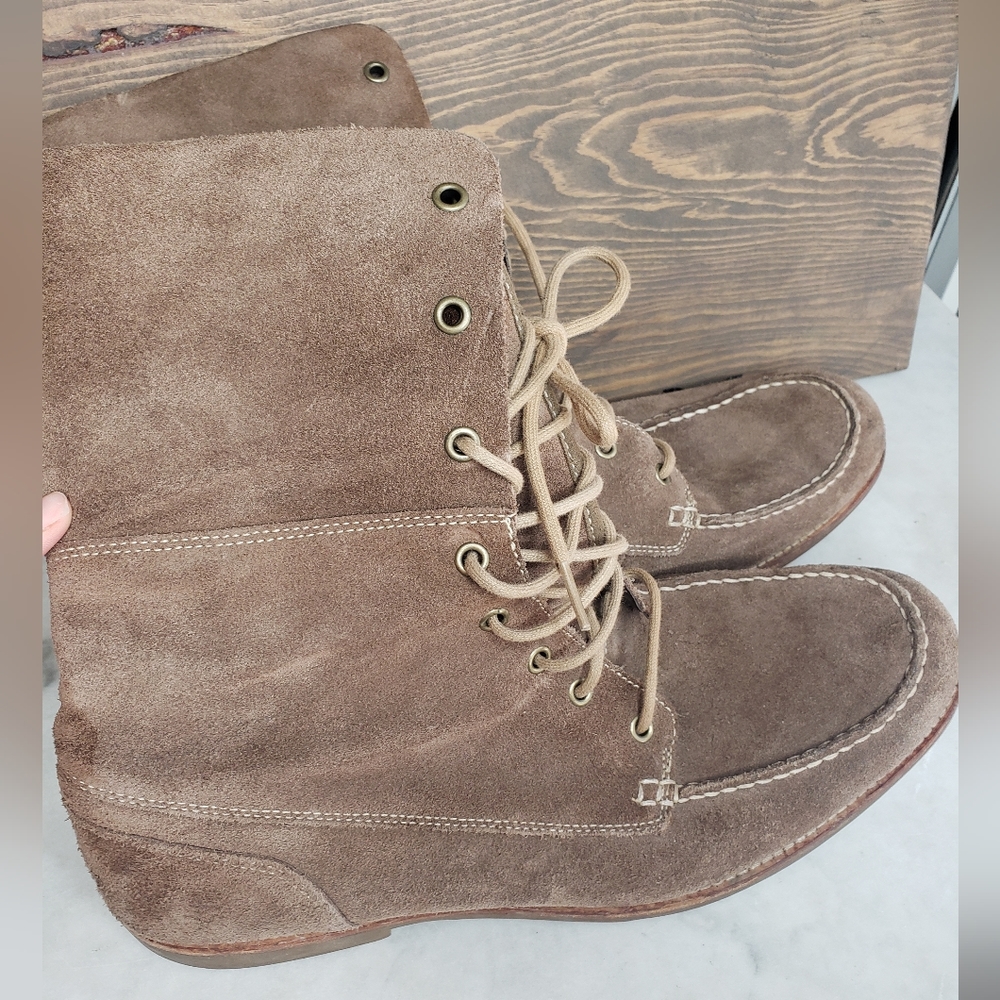 Mens ugg via maggio suede plaid fold over moc boots size 13 brown - Picture 3 of 16